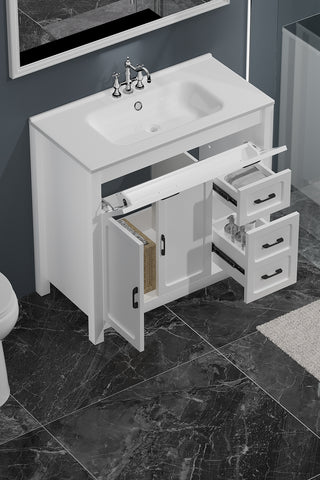 bathroom vanity with ample storage space