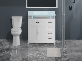 bathroom vanity with an undermount sink