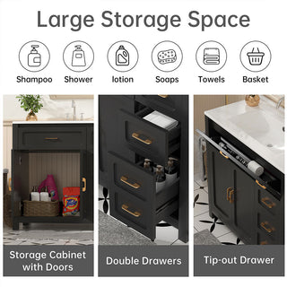 black bathroom sink cabinet