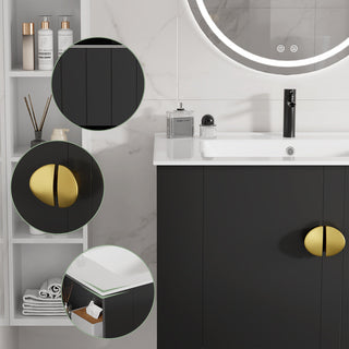 30 inch floating vanity with sink black