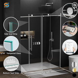 CALYZ Frameless Shower Door | Single Sliding