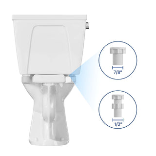 a tall toilet with both 7/8" and 1/2" connections for the fill valve