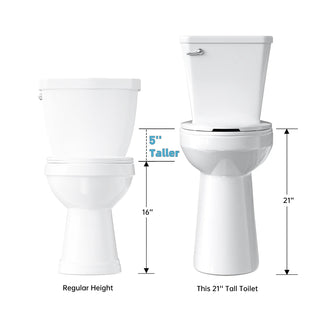 ELEMAZ 21" Extra Tall Toilet | 5" Higher Seat