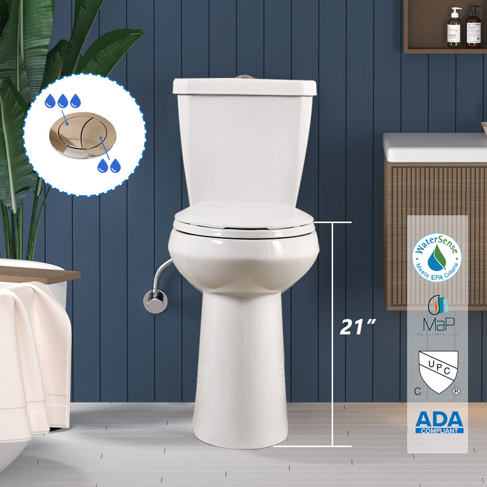 21 Inch Extra Tall Toilet | ADA-Compliant High Toilets for Seniors ...