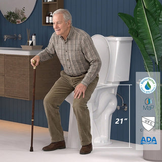 ELEMAZ 21-Inch Extra Tall Toilet for Seniors & Tall Adults