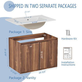 Sigsoul 30 inch Floating Wood Bathroom Vanity