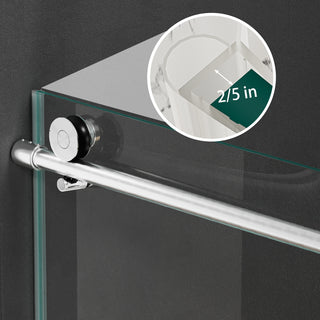 frameless shower door with glass adjusters