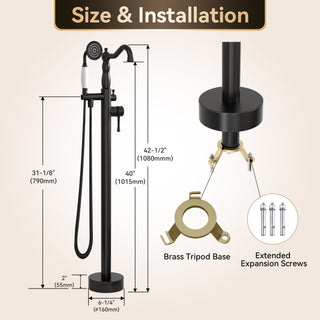 SpaSyra Free Standing Faucet for Tub with Hand Shower