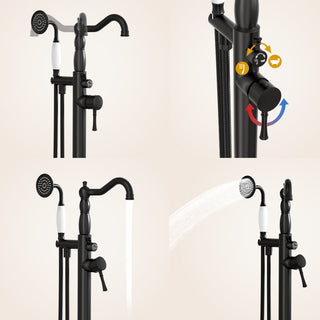 SpaSyra Free Standing Faucet for Tub with Hand Shower