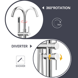 SpaSyra Freestanding Tub Faucet with Hand Shower