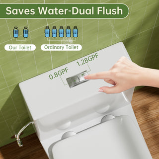 Simple Project One Piece Toilet | 5" Slim Tank Ultra Compact Toilet