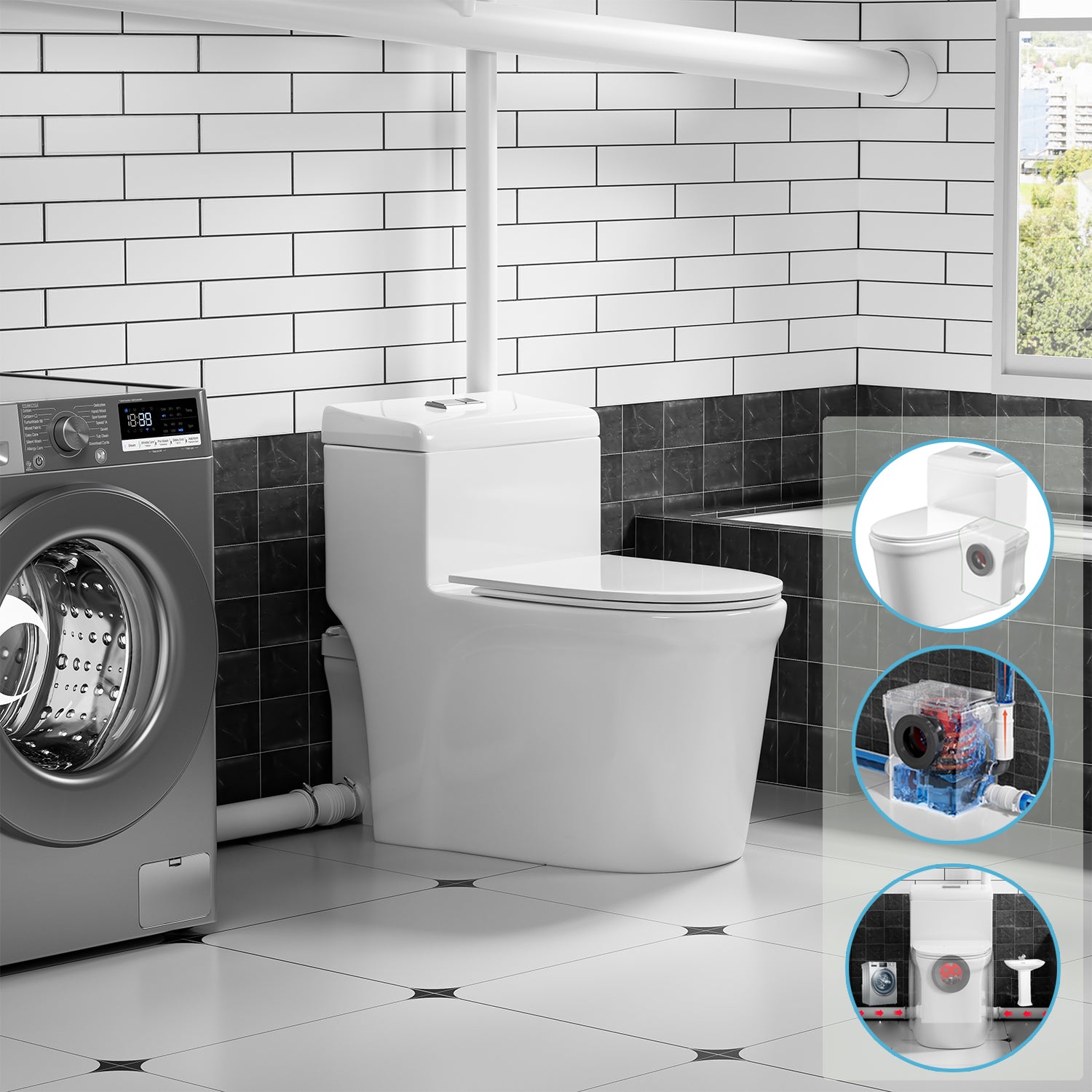 SNFLEX One-Piece Macerating Toilet