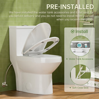 Simple Project One Piece Toilet | 5" Slim Tank Ultra Compact Toilet