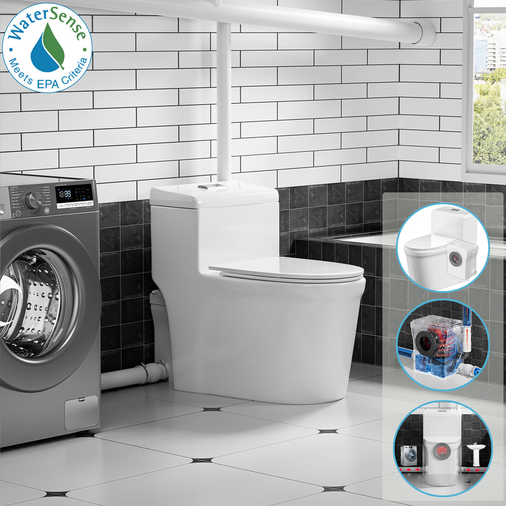 SNFLEX One-Piece Macerating Toilet | 600W Upflush Toilet - Affiliated Shops