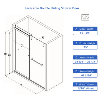 CALYZ Frameless Shower Door | Double Sliding