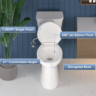 ELEMAZ 21" Extra Tall Toilet for Seniors & Tall Adults