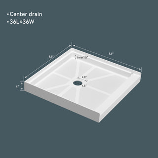 dimension of shower base 36 x 36 inches