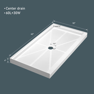 dimension of shower base 60 x 30 inches