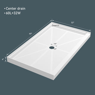 dimension of shower base 60 x 32 inches