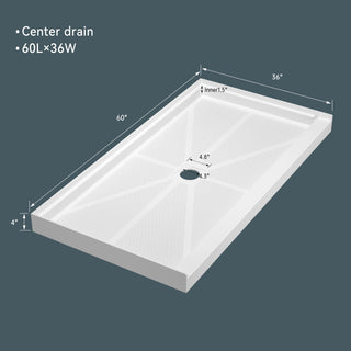 dimension of shower base 60 x 36 inches