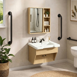 Sigsoul 24" ADA Compliant Vanity | Floating Bathroom Cabinet Sink Mirror Set