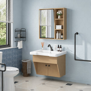 Sigsoul 24" ADA Compliant Vanity | Floating Bathroom Cabinet Sink Mirror Set