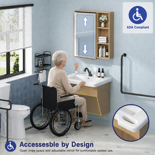 Sigsoul 24" ADA Compliant Vanity | Floating Bathroom Cabinet Sink Mirror Set