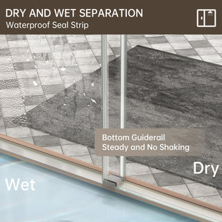 CALYZ Frameless Shower Door | Bypass Sliding 56-60"W x 75"H