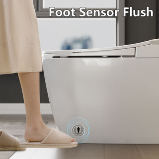 bidet seat smart toilet with foot sensor flush