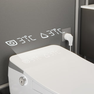 smart bidet toilet with intelligent lights indicating the temperature of the heated seat and water