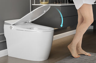 a smart toilet that automatically closes the seat after use