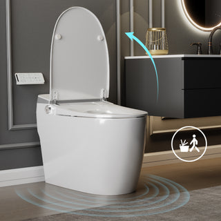 The smart toilet with motion-sensing automatic lid opening